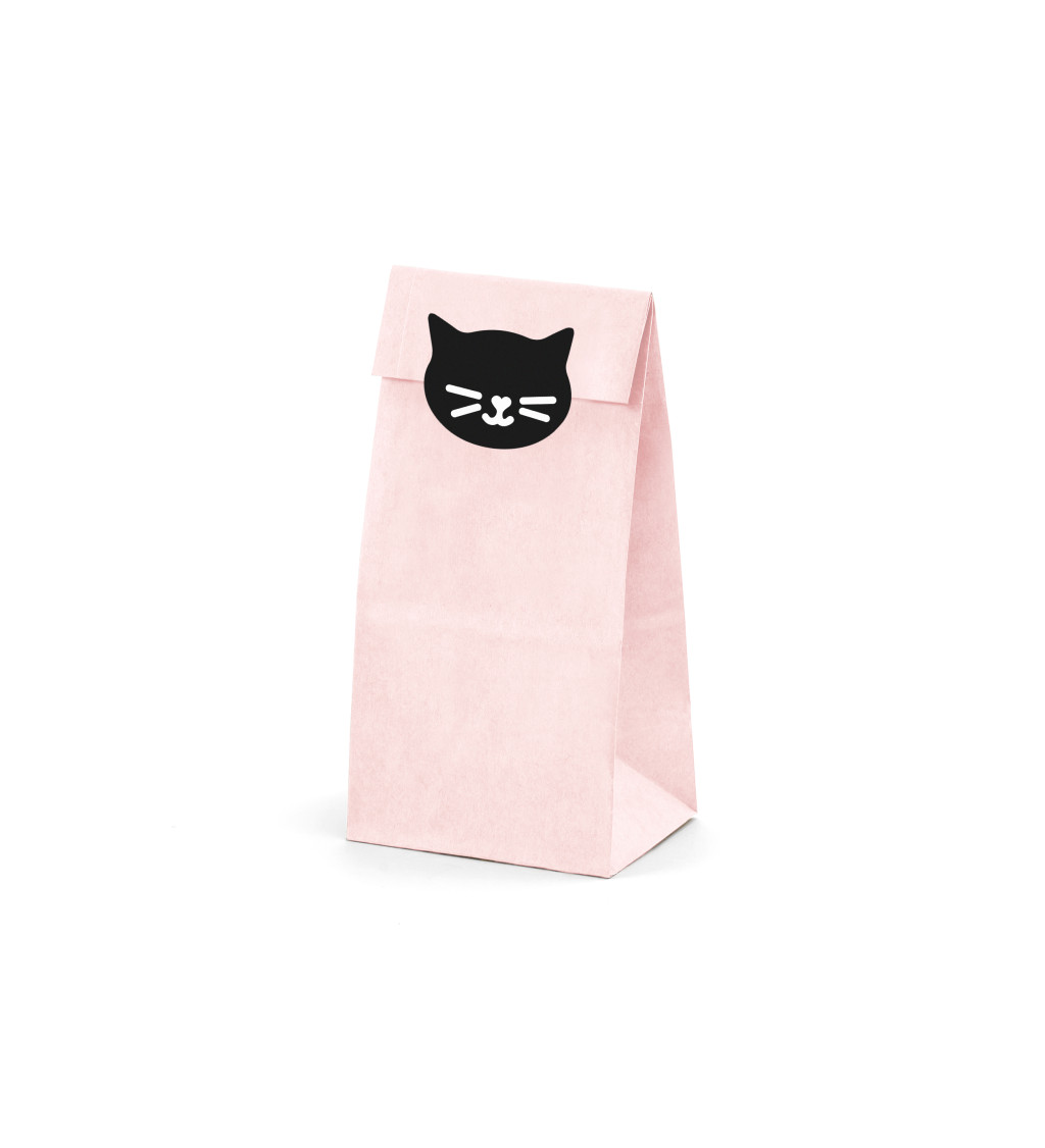 Růžové dárkové tašky s kočkou