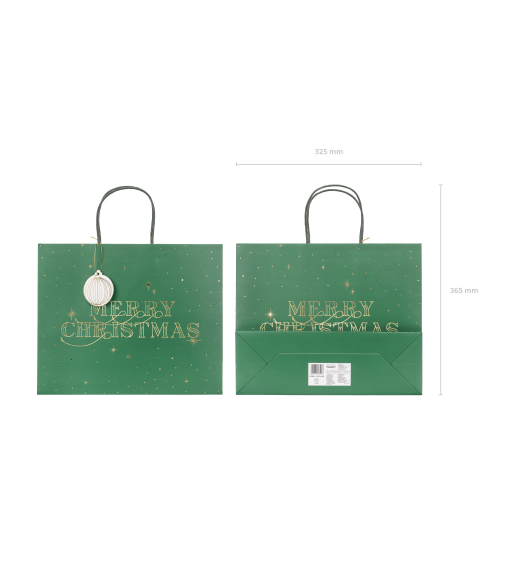 Vánoční taška na dárky - zelená