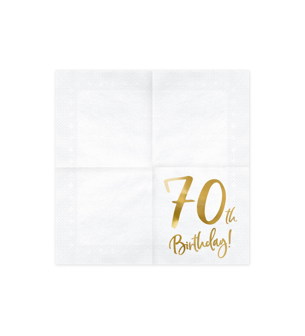 Bílo-zlaté ubrousky - 70. narozeniny
