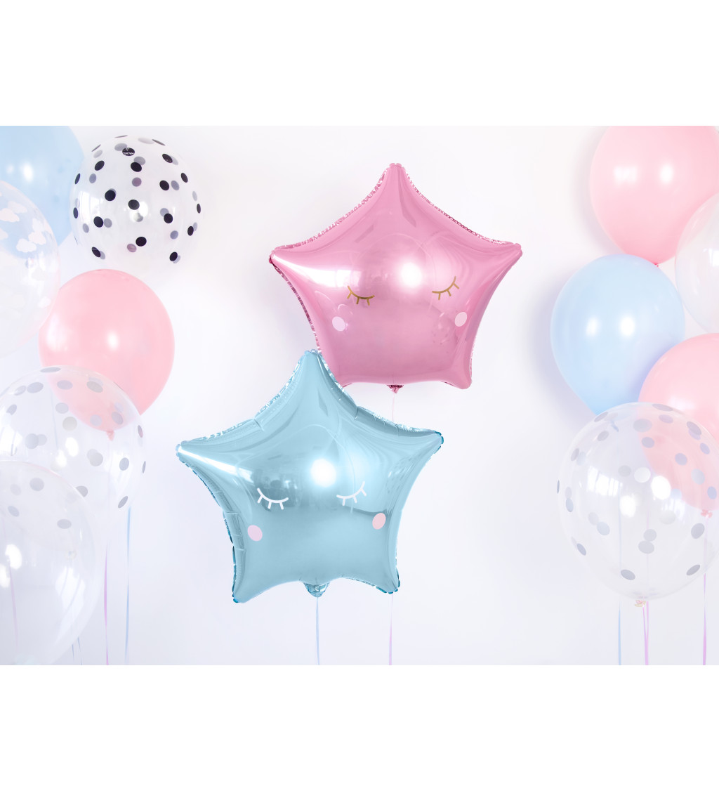 Růžový balónek ve tvaru hvězdy
