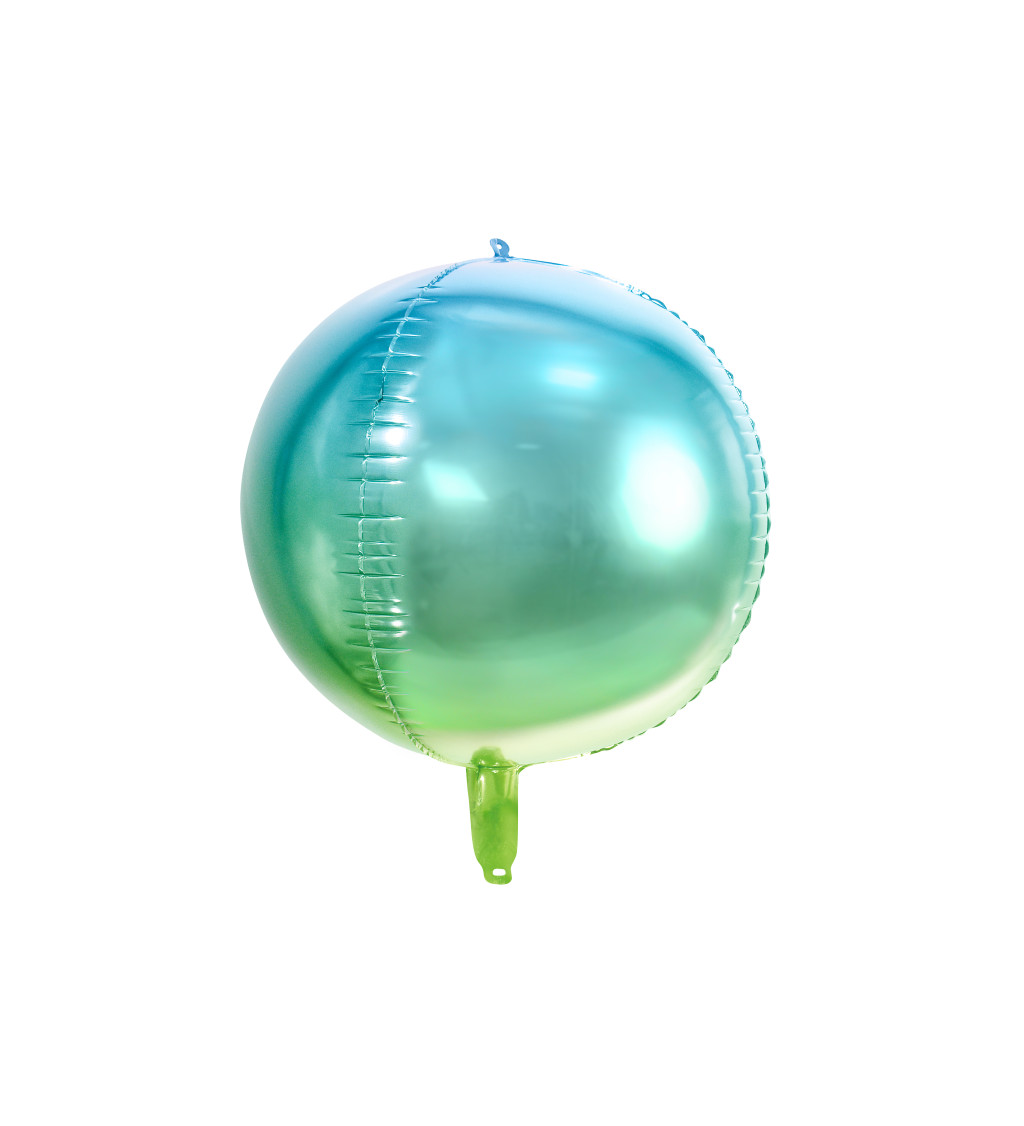 Kulatý fóliový balónek - modro-zelený