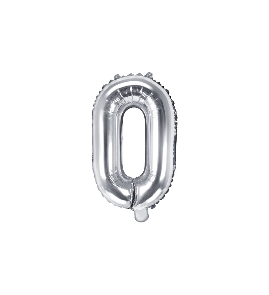 Malý stříbrný fóliový balónek písmene O