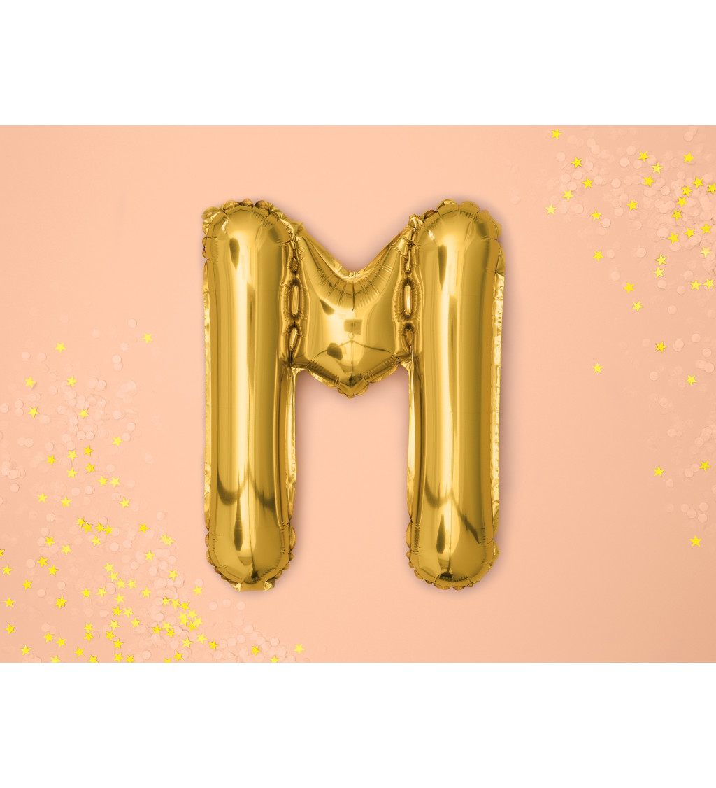 Fóliový balónek zlatý - písmeno M