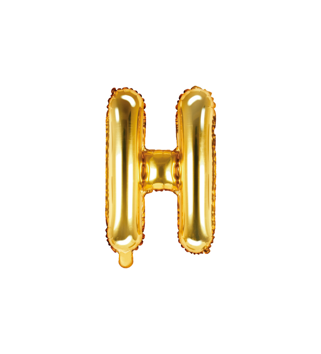 Fóliový mini balónek H - zlatý