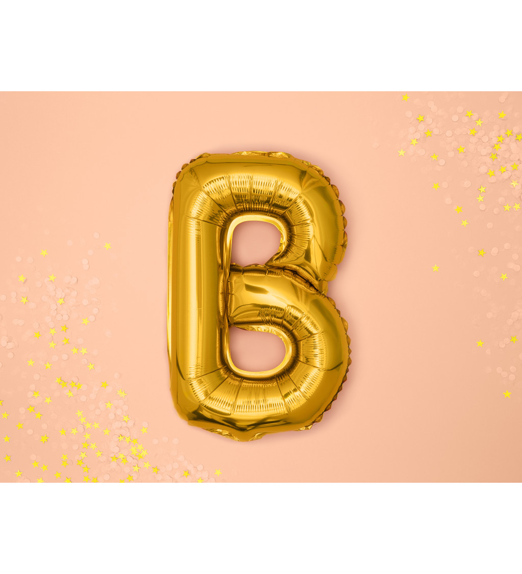 Fóliový zlatý balónek písmeno B