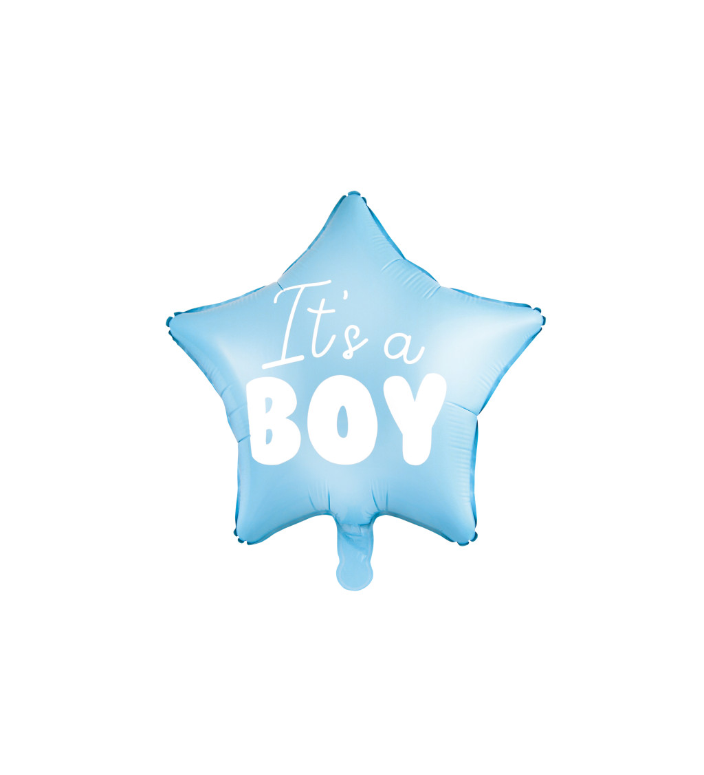 Balónek modrá hvězda "It's a boy"