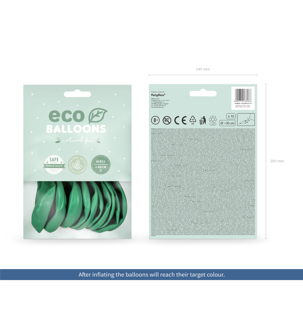 Balónky ECO pastelově zelené