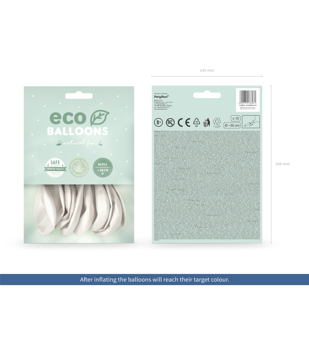 Balónky bílé perlové - ECO
