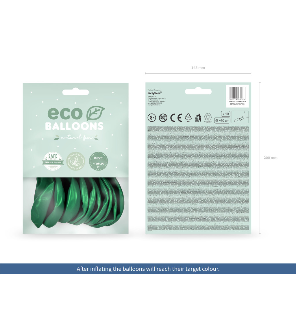 Latexové zelené balónky ECO