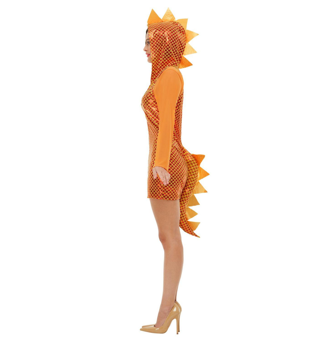 Dámský kostým draka - oranžový