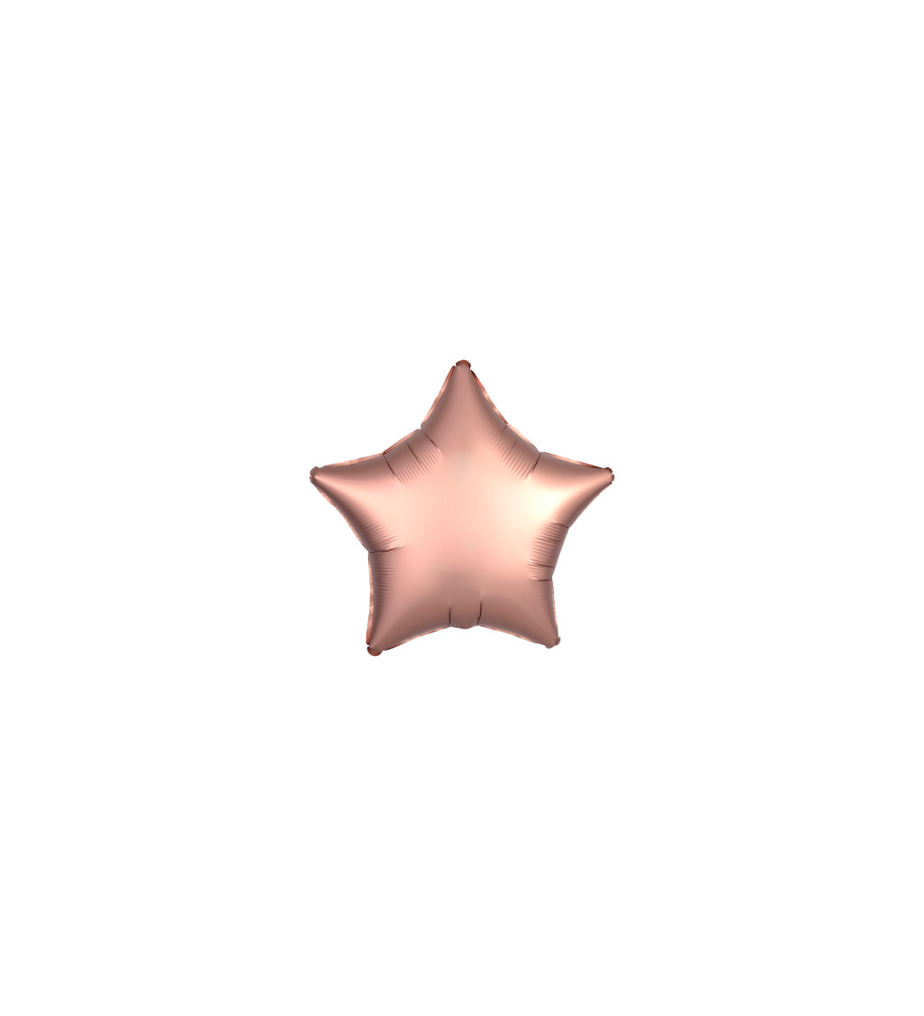 Fóliový balónek hvězda - rosegold