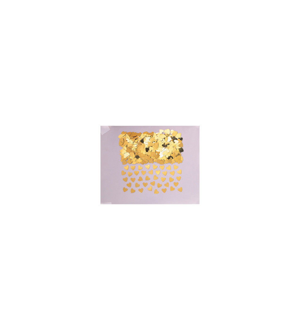 Fóliové zlaté konfety ve tvaru srdce