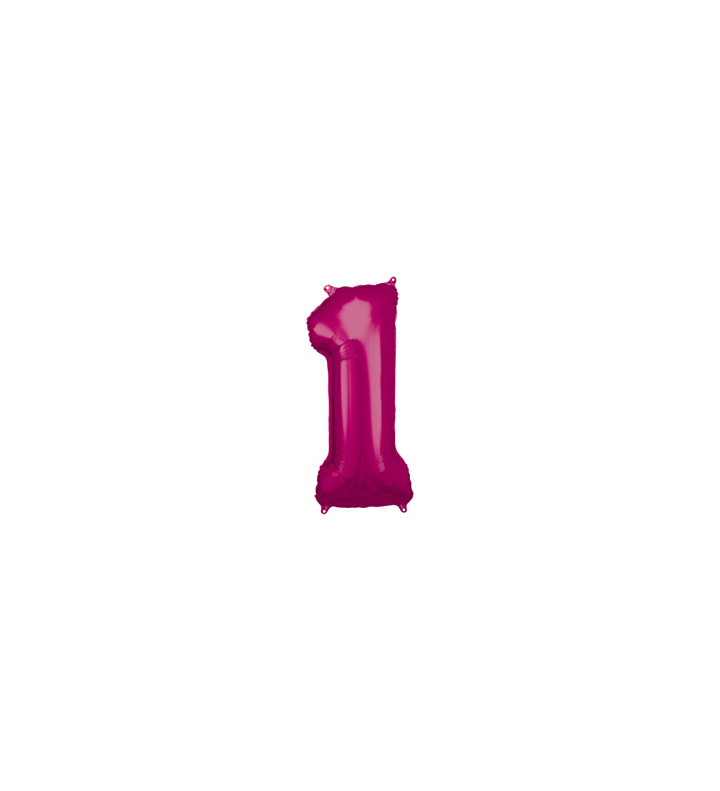 Fóliový růžový balónek - číslo 1