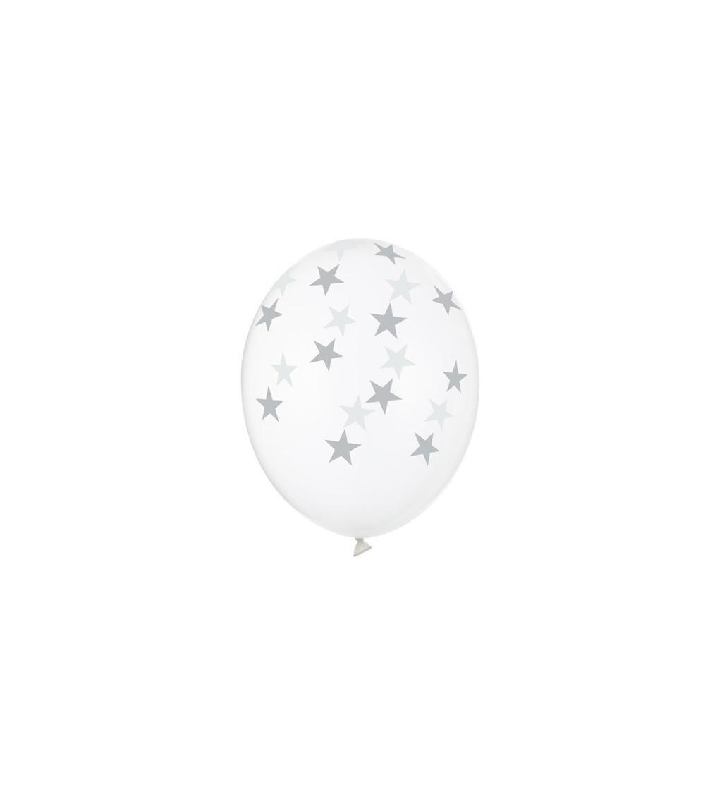Latexové balónky - stříbrné hvězdy