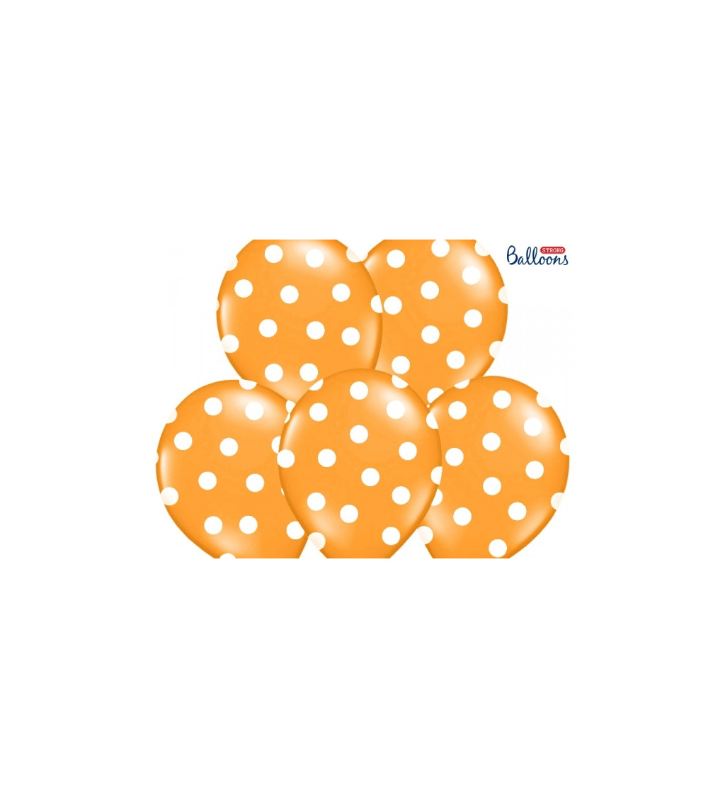 Latexový balónek - oranžový s puntíky