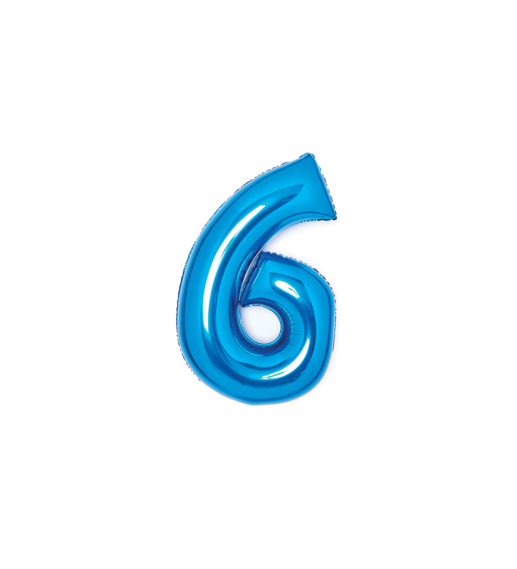 Balónek číslo 6 - modrý