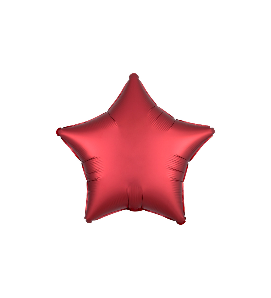 Červený fóliový balónek ve tvaru hvězdy