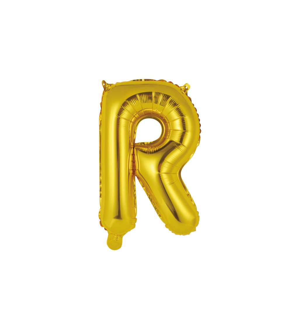 Zlaté písmeno R - fóliový balón