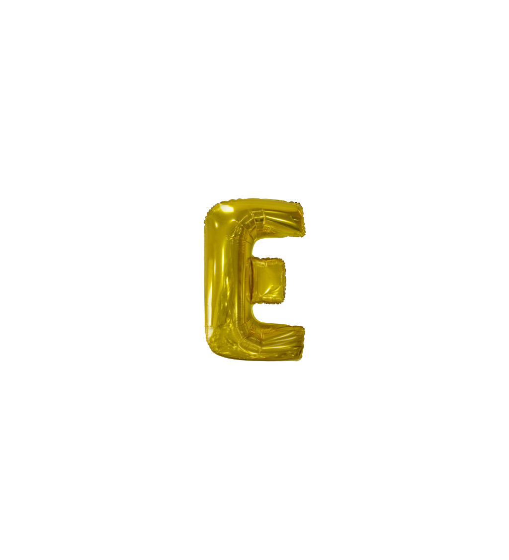 Velký zlatý foliový balónek - písmeno E