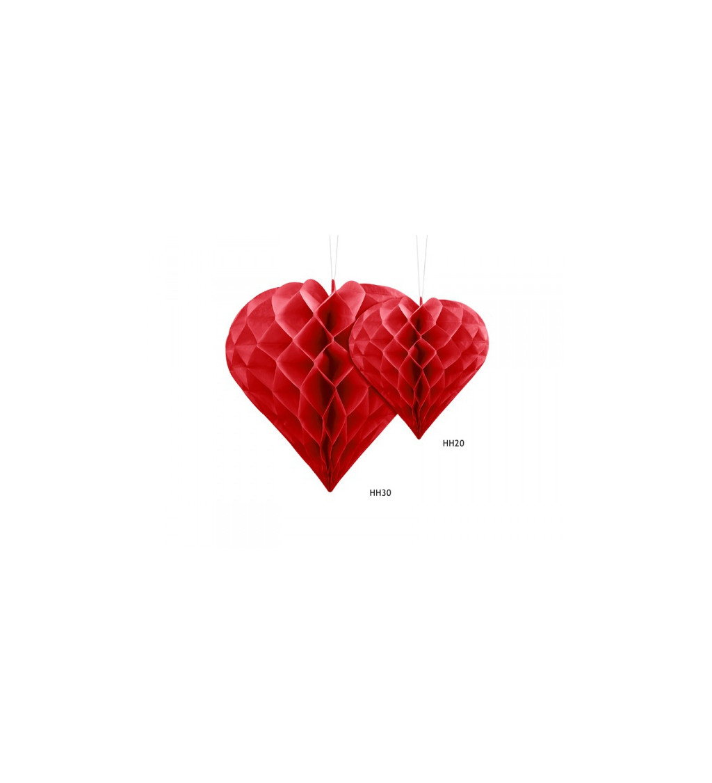Srdce 20 cm - Červené