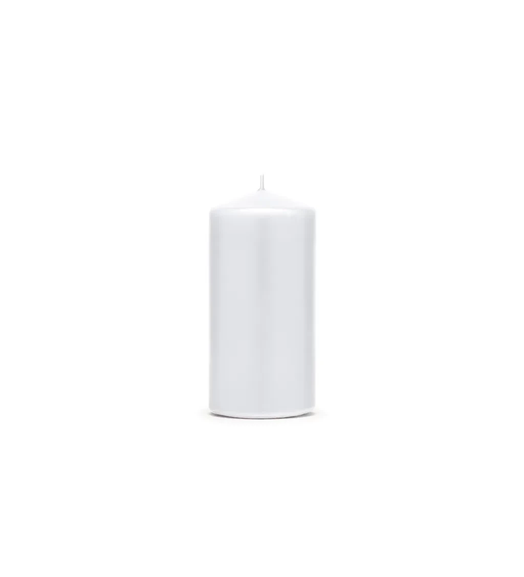 Matná bílá svíčka 12 cm
