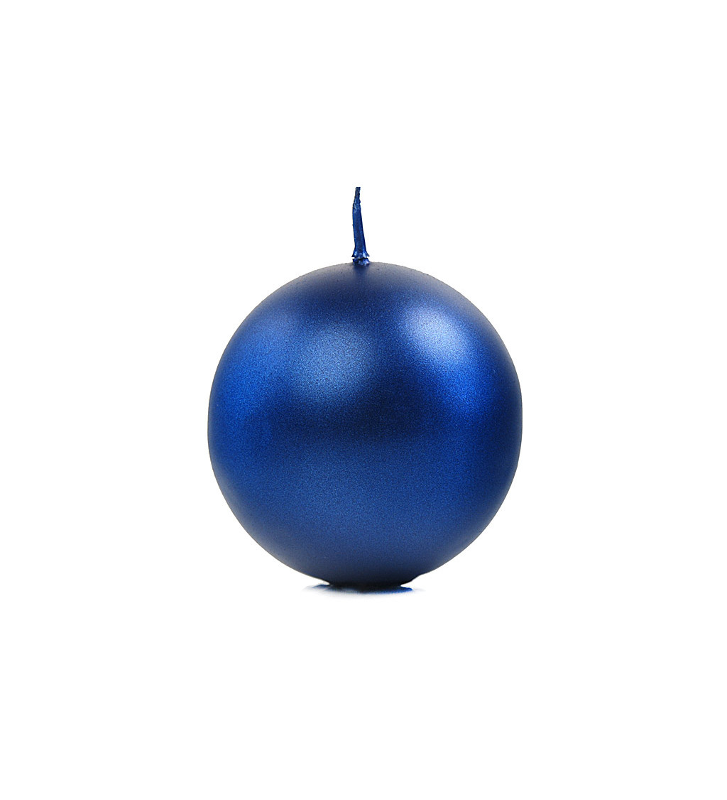 Metalická svíčka 8 cm - tmavě modrá 6 ks