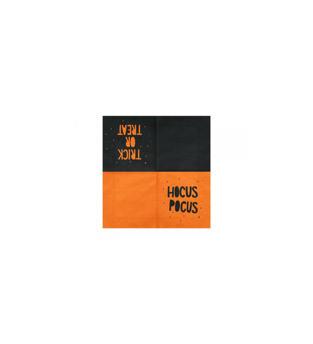 Černo-oranžové ubrousky - Hocus Pocus