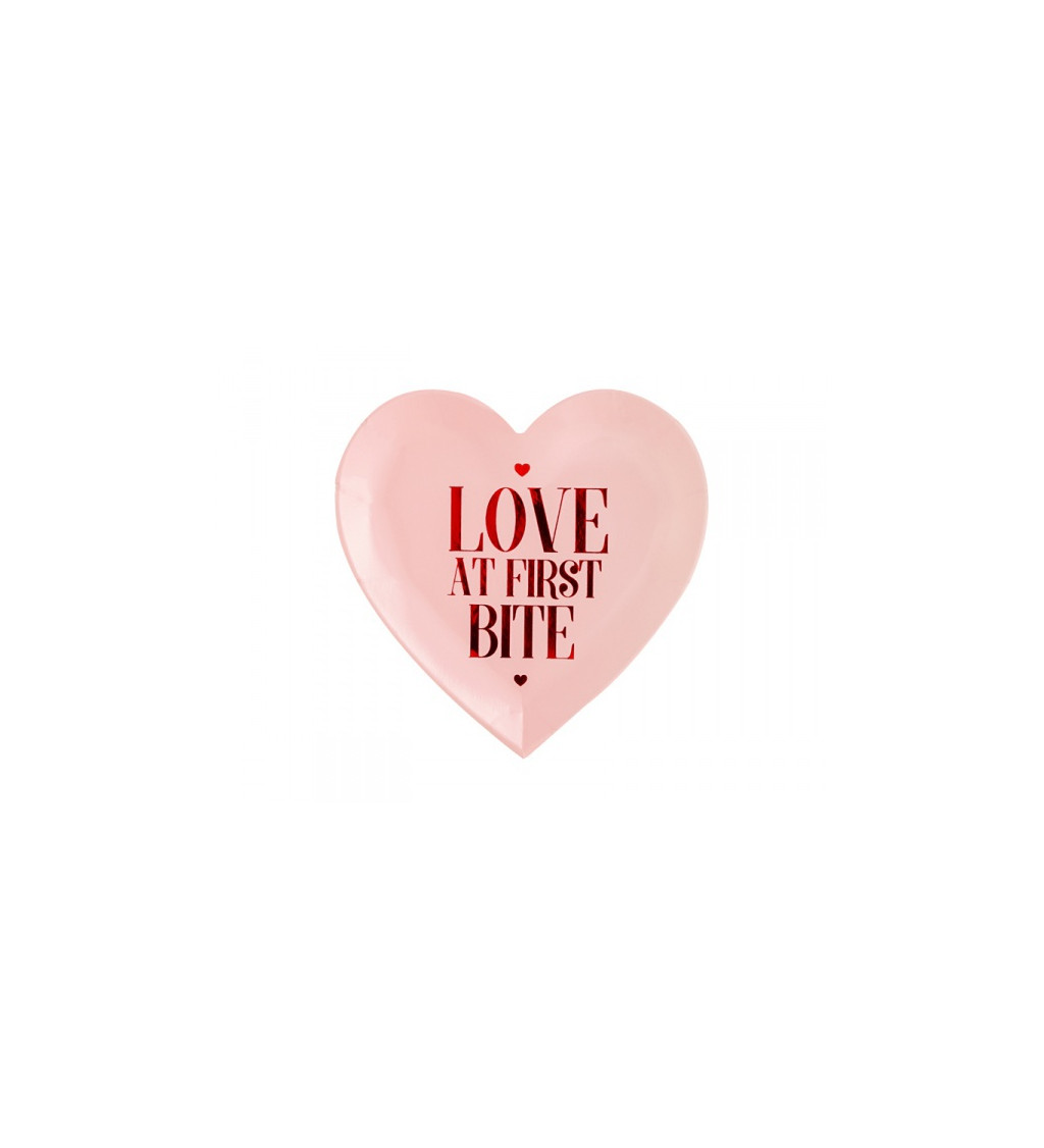 Valentýnské talířky - růžové srdce