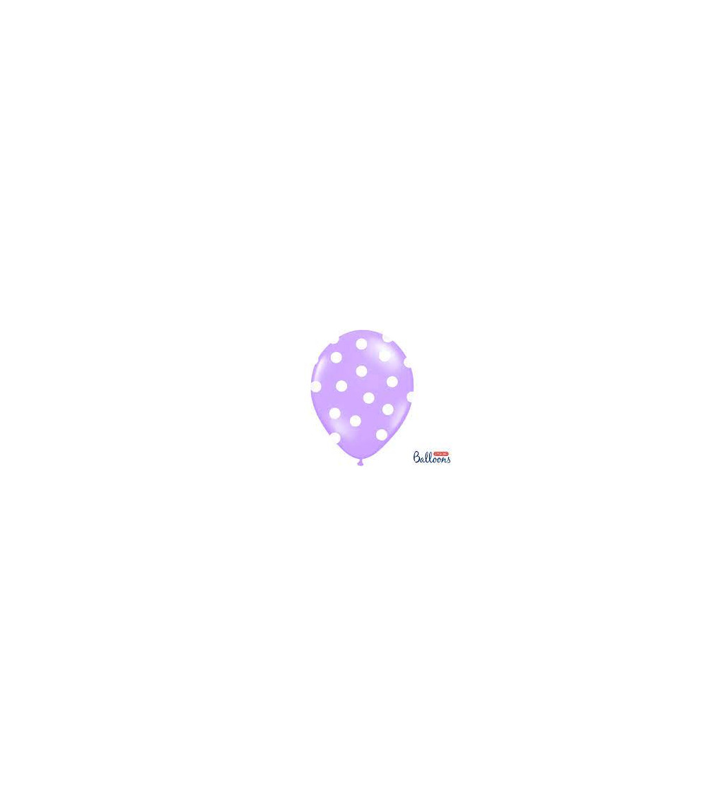 Balónky fialové s bílými puntíky