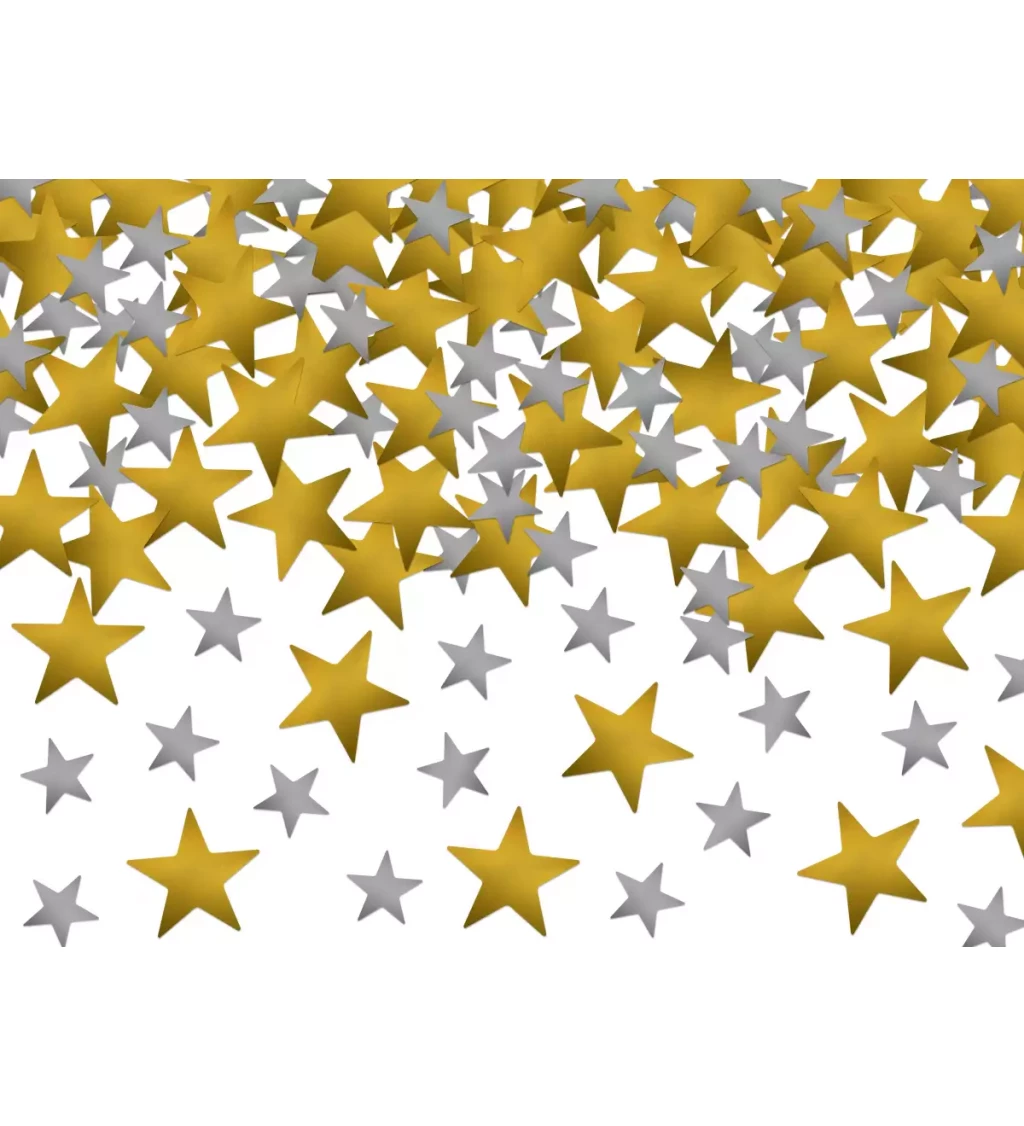 Konfety hvězdy - zlaté a stříbrné
