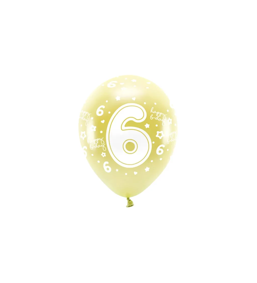 Balónky zlaté číslice 6 pack