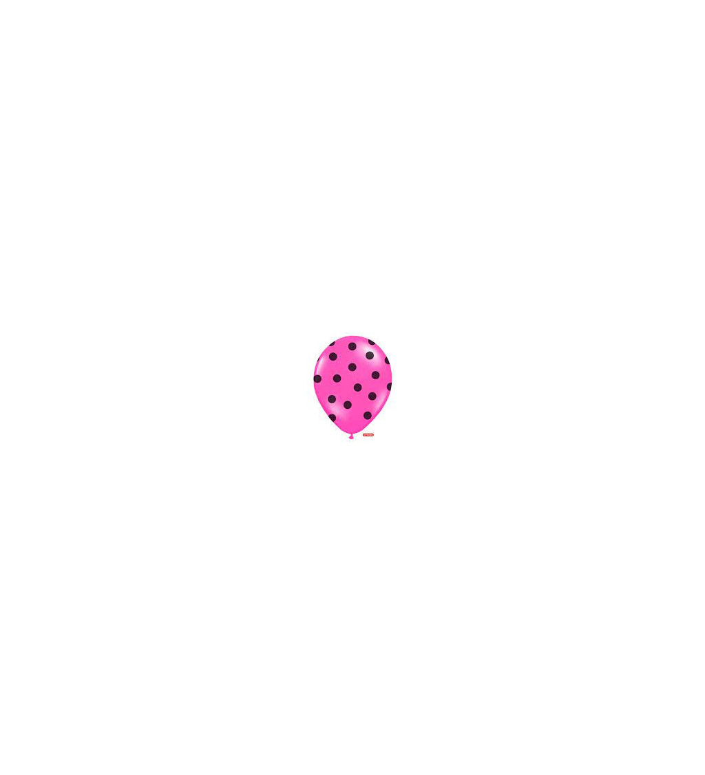 Latexové růžové balónky s puntíky