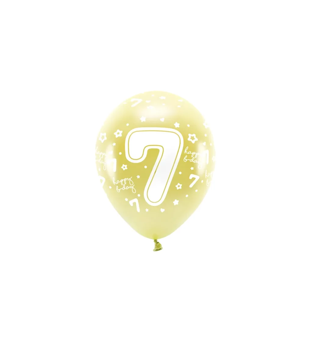 Latexové zlaté balónky 7th b-day