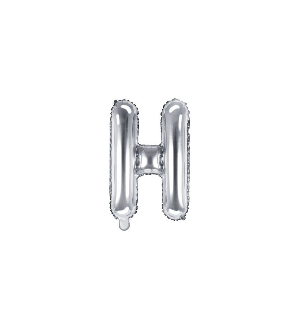 Stříbrný fóliový balónek - H