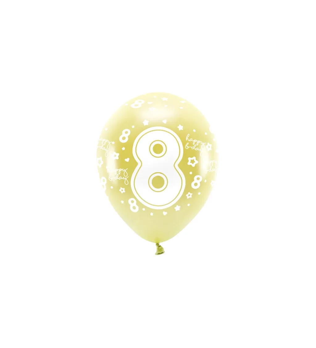 Latexové zlaté balónky 8th birthday