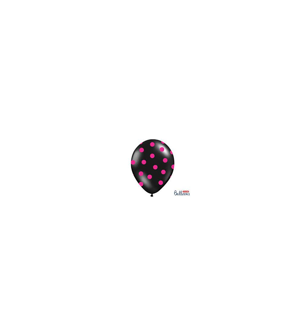 Černé puntíkované balónky