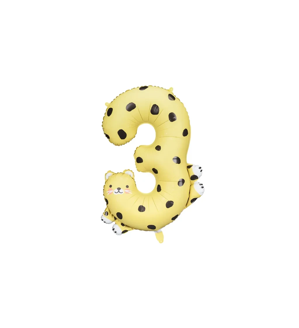 Fóliový balónek číslo 3 - gepard