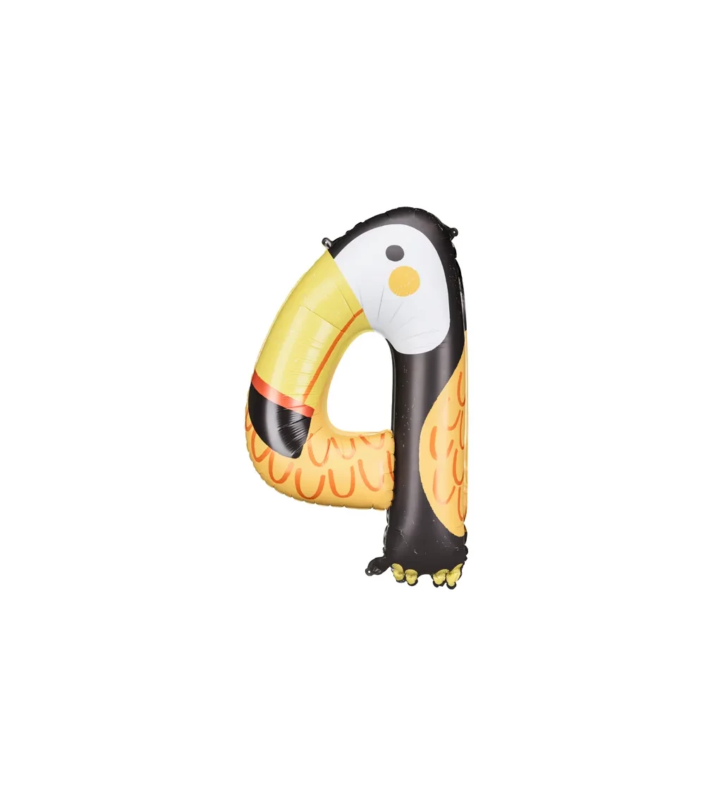 Fóliový balónek číslo 4 - tukan