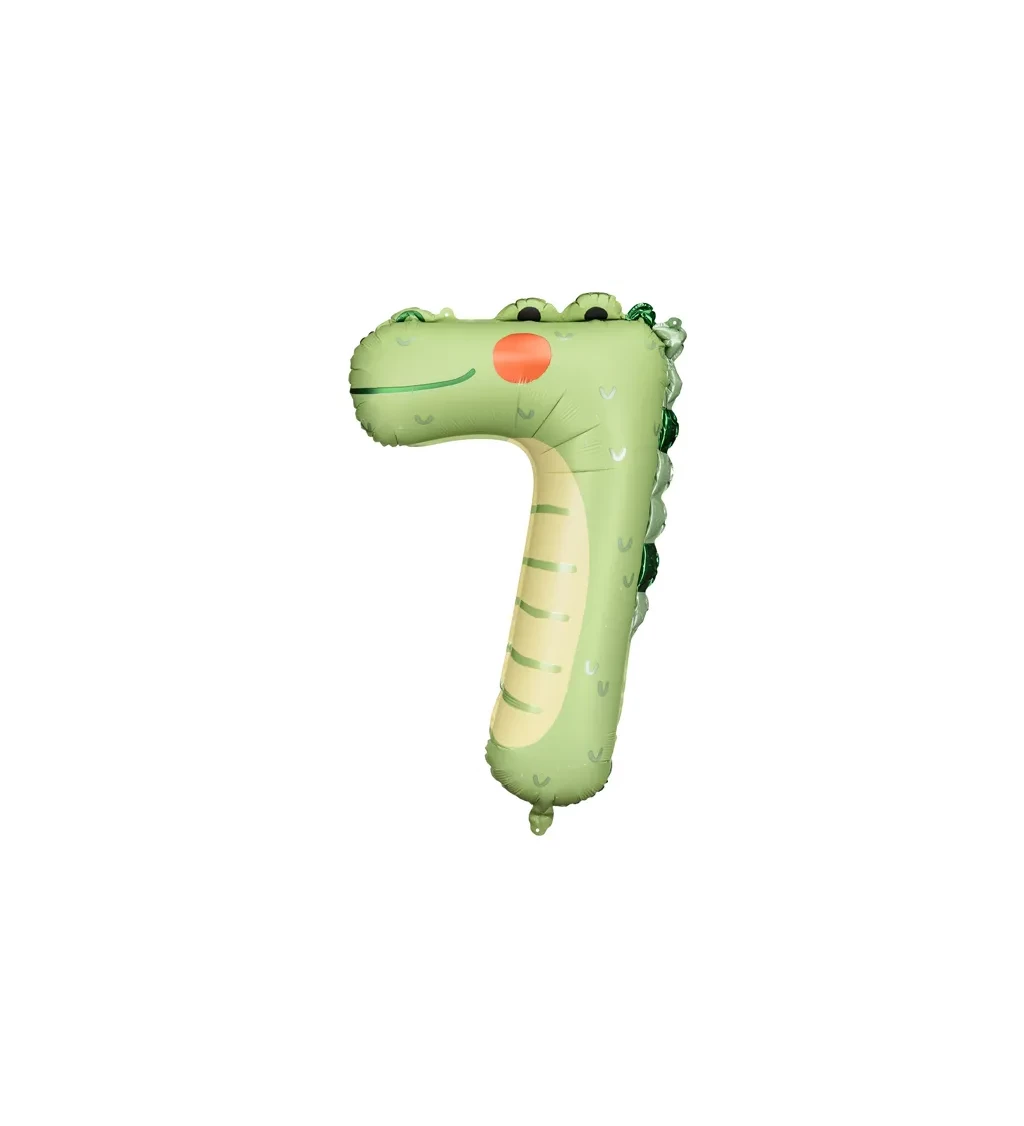 Foliový balónek číslo 7 - krokodýl