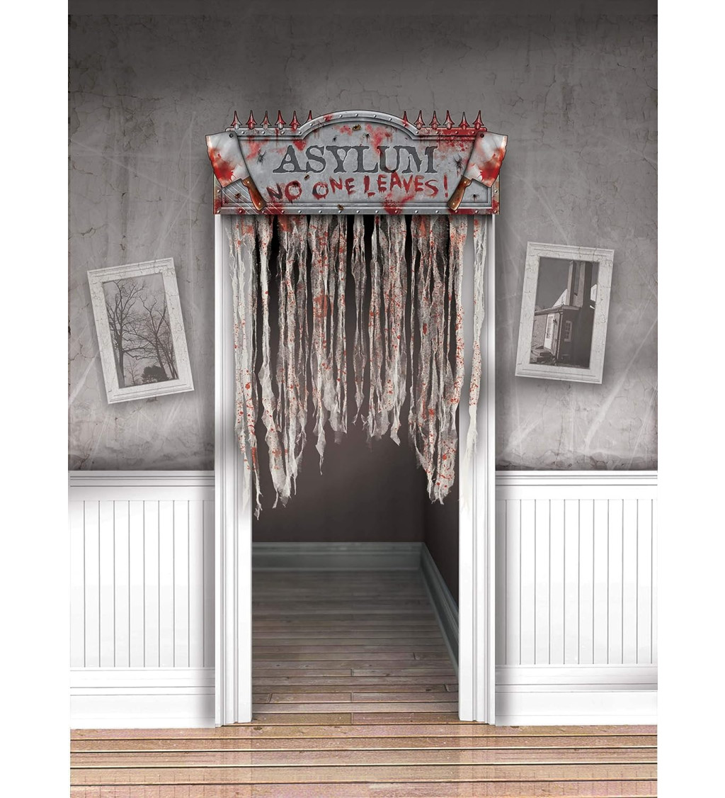 Asylum - Děsivá záclona na vstupní dveře