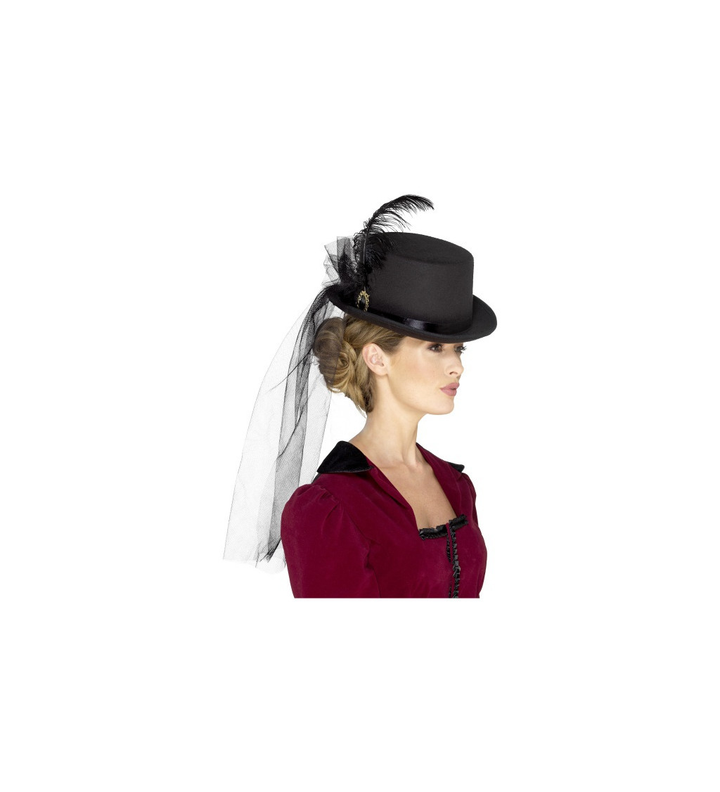 Dámský viktoriánský klobouk - černý