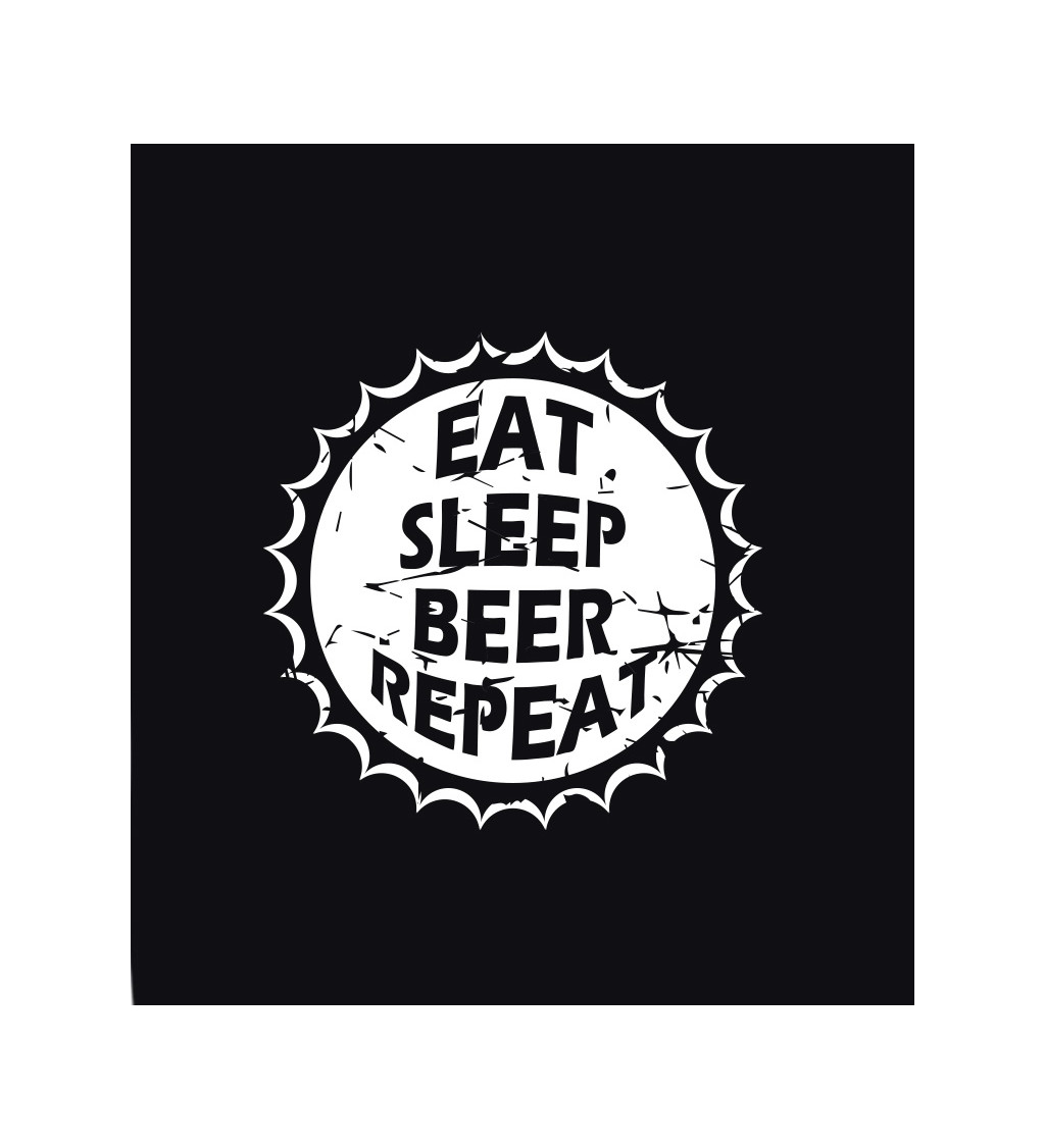 Pánské triko černé - Eat sleep beer repeat