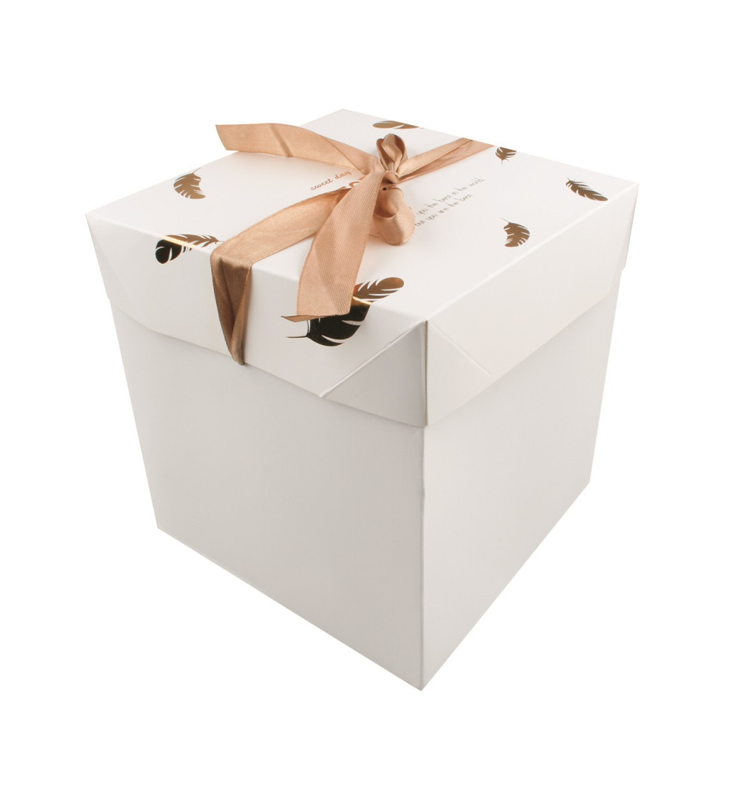 Bílá dárková krabička s mašlí