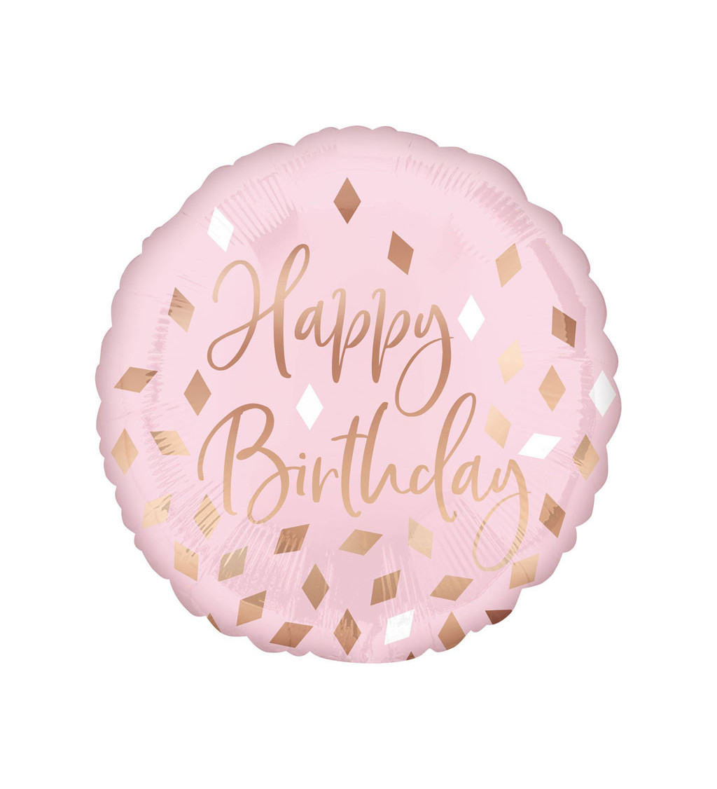Balónek Happy birthday - růžový