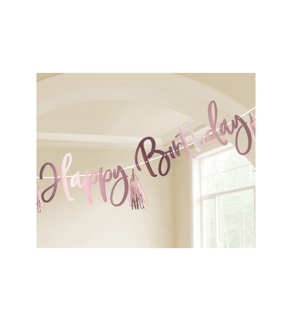 Rosegold banner Happy Birthday