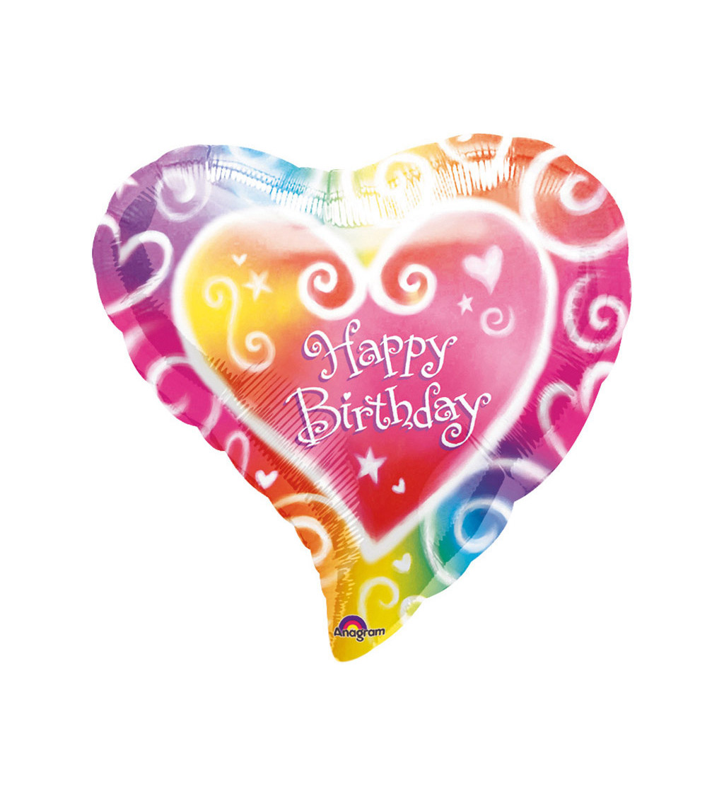 Balónek srdce - Happy birthday