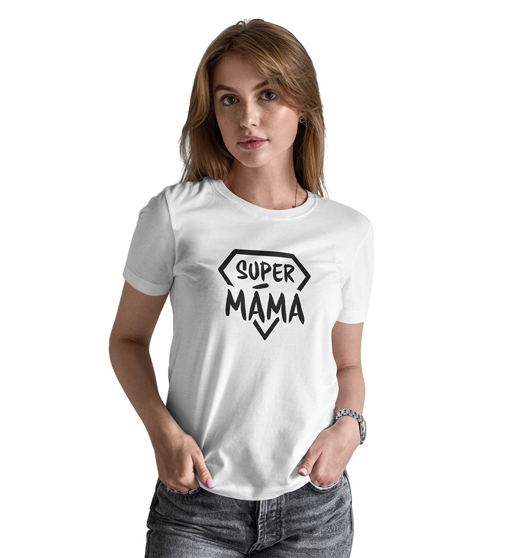 Dámské tričko bílé Super máma