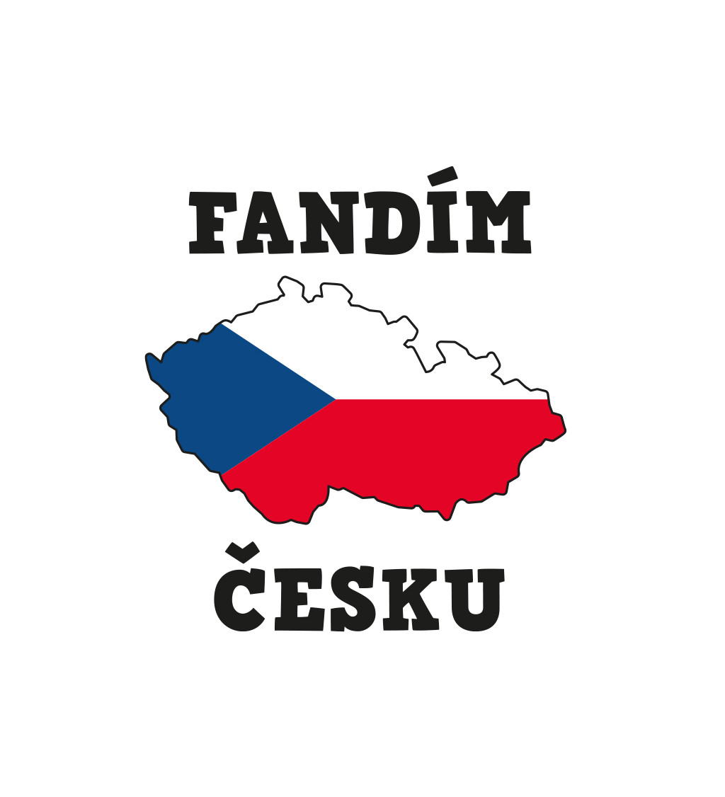 Pánské triko bílé Fandím česku