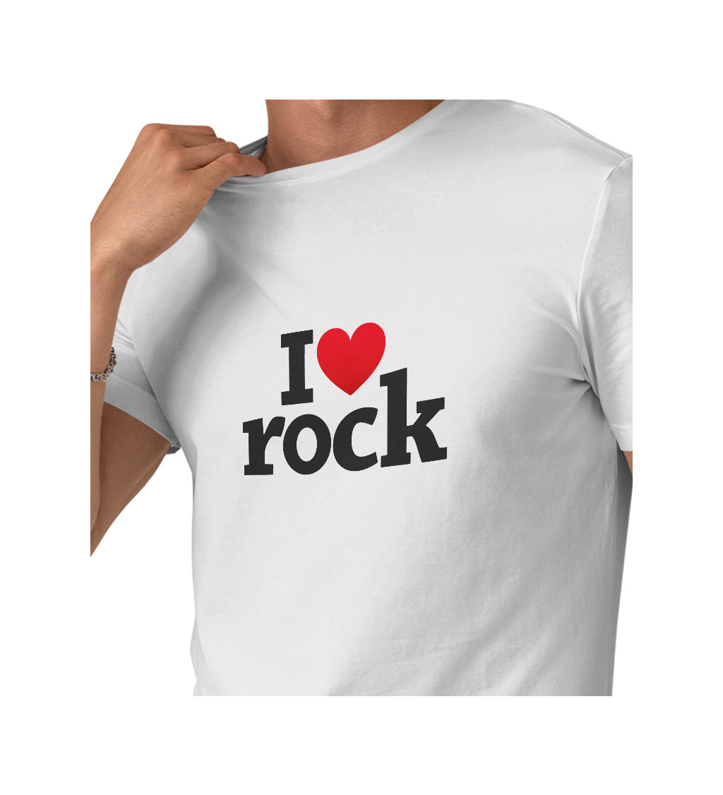 Pánské triko bílé I love rock