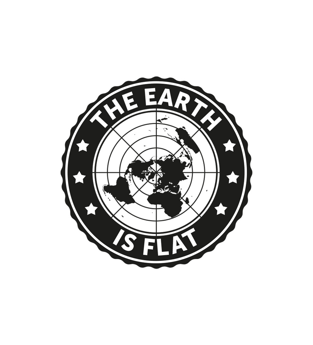 Pánské triko bílé The earth is flat